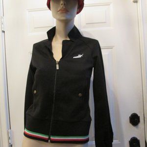 PUMA "FERRARI" black front zipper jacket Sz XS